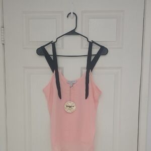 Hayden Pink Tank Top with Black Straps NWT SIZE SMALL